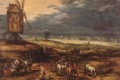 BRUEGHEL, Jan the Elder Landscape with Windmills (mk08) France oil painting art